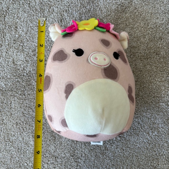 Squishmallow Aquitaine The Pig Floral Crown Pink Farm Plush Toy Stuffed Animal - Picture 6 of 6